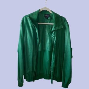 vintage green nylon windbreaker